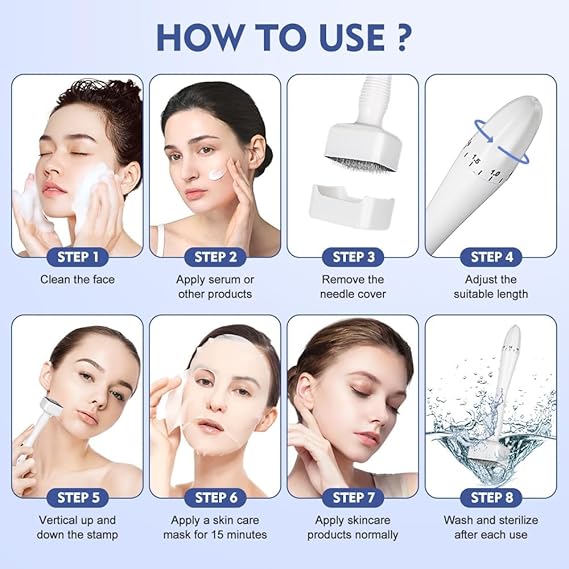 Derma Stamp Roller – 140 Titanium Microneedles for Skin.